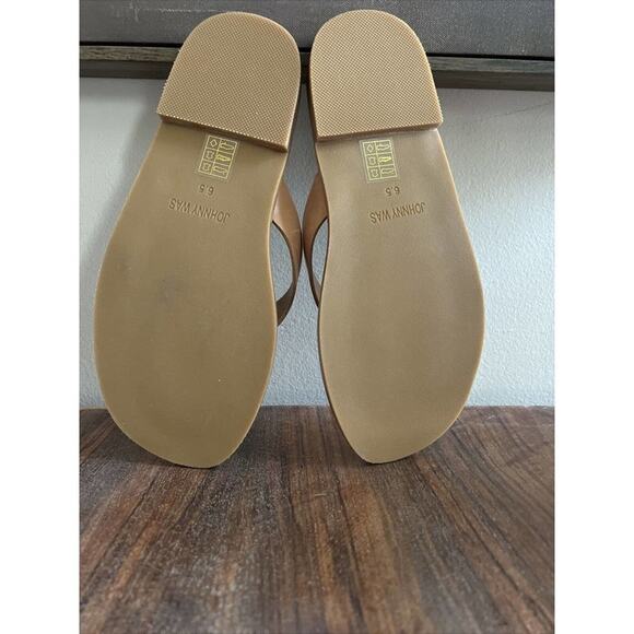 Johnny Was Floral Print Flip Flops Tan Thong Sandal Casual Summer Shoes - Picture 7 of 9